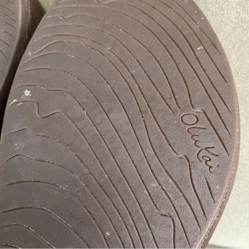 OluKai Pio Lua Wedge Platform Flip Flops Sandals Brown Women’s Size 9 - Picture 6 of 6